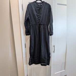 Tahari 100% Linen Midi Dress,XL